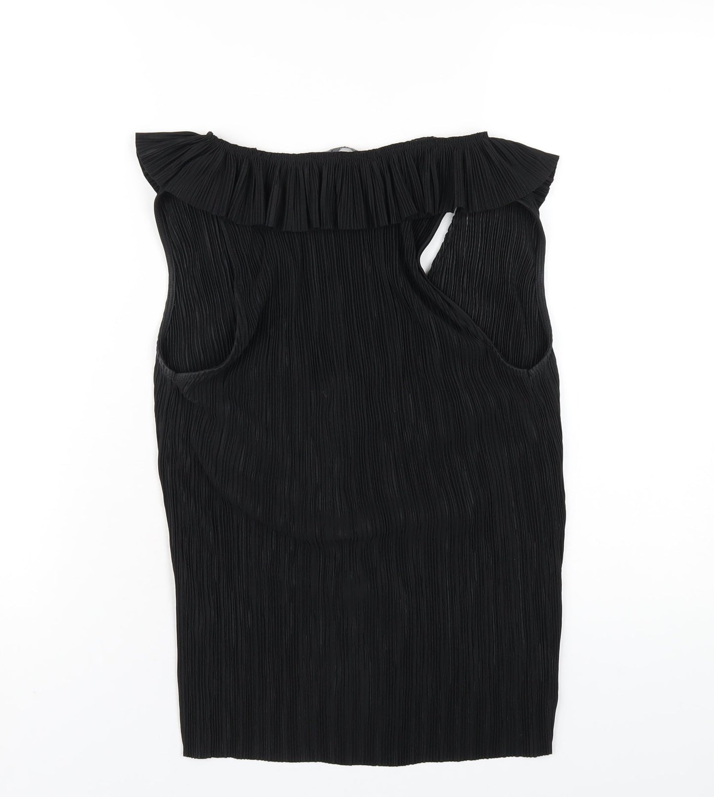 Zara Womens Black Polyester Basic Blouse Size S V-Neck