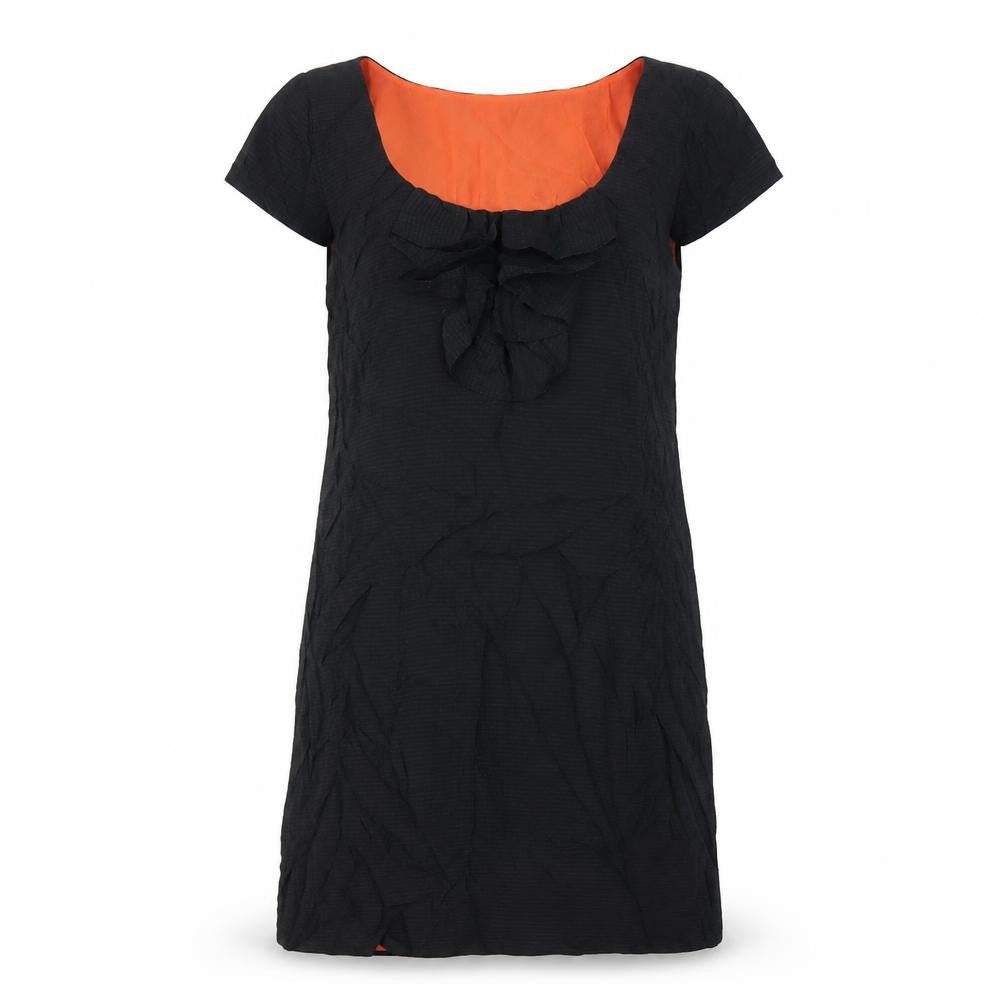Marks & Spencer Womens Black Silk A-Line Size 8 Scoop Neck Zip