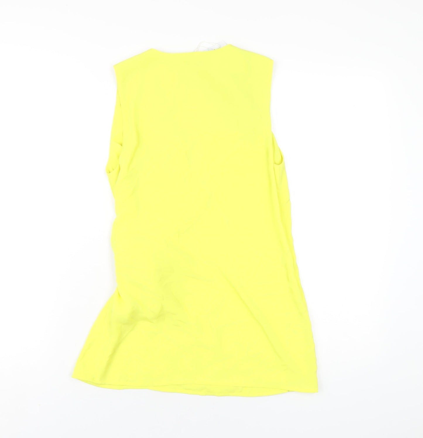 Warehouse Womens Yellow Polyester Wrap Blouse Size 8 V-Neck