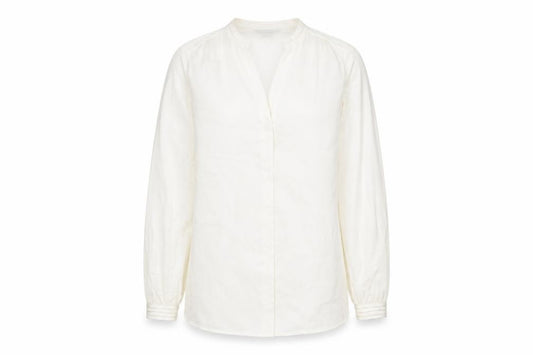 H&M Womens Ivory Polyester Basic Button-Up Size 8 V-Neck