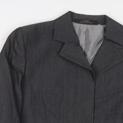 St Michael Womens Grey Jacket Blazer Size 8 Button