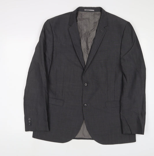 NEXT Mens Grey Wool Jacket Suit Jacket Size 44 Regular