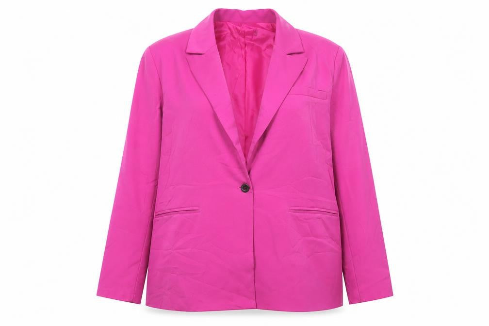 PRETTYLITTLETHING Womens Pink Jacket Blazer Size 8 Button
