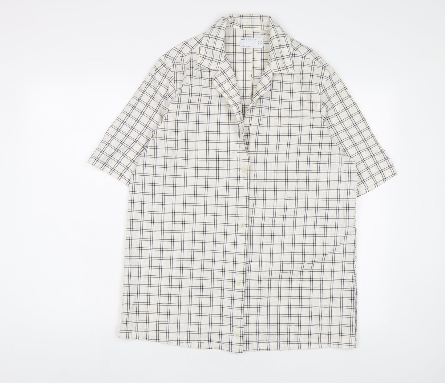 ASOS' Womens Multicoloured Plaid Cotton Basic Button-Up Size 8 Collared - Oversized