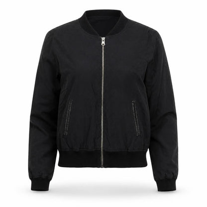 H&M Womens Black Bomber Jacket Jacket Size 6 Zip