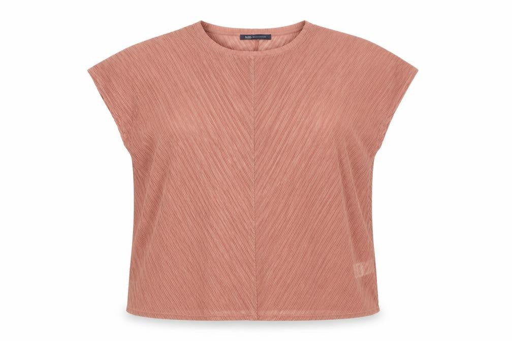 Marks & Spencer Womens Pink Polyester Basic Blouse Size 14 Round Neck