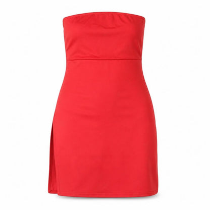 PRETTYLITTLETHING Womens Red Polyester Mini Size 6 Square Neck Pullover - Side Slit