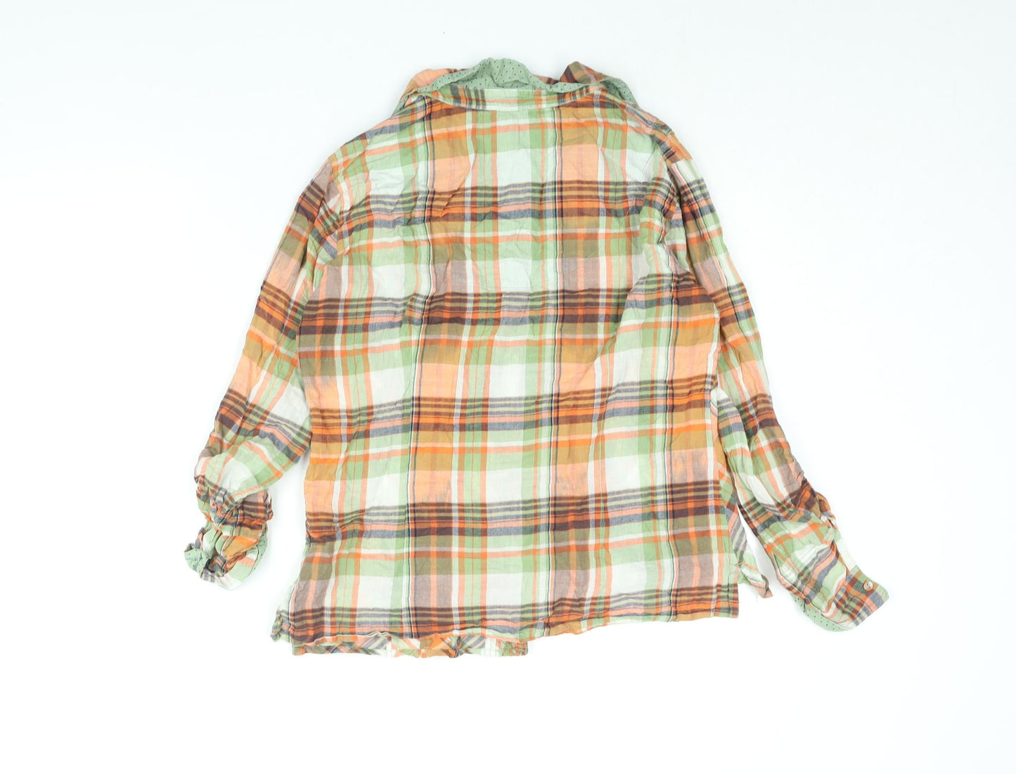 Per Una Womens Multicoloured Check Cotton Basic Button-Up Size 12 Collared