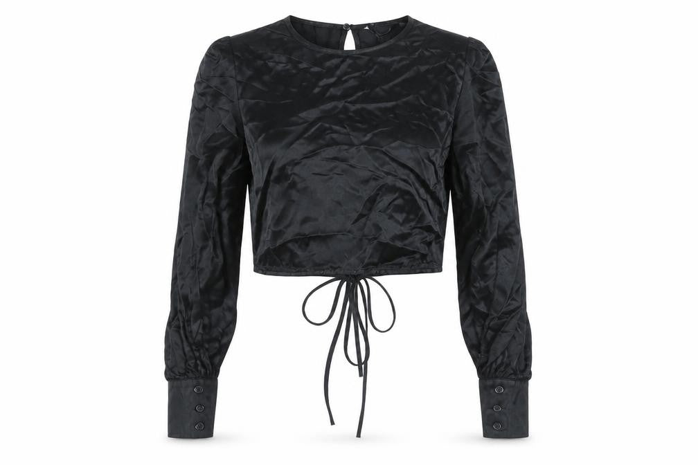Zara Womens Black Viscose Basic Blouse Size L Round Neck