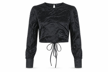 Zara Womens Black Viscose Basic Blouse Size L Round Neck