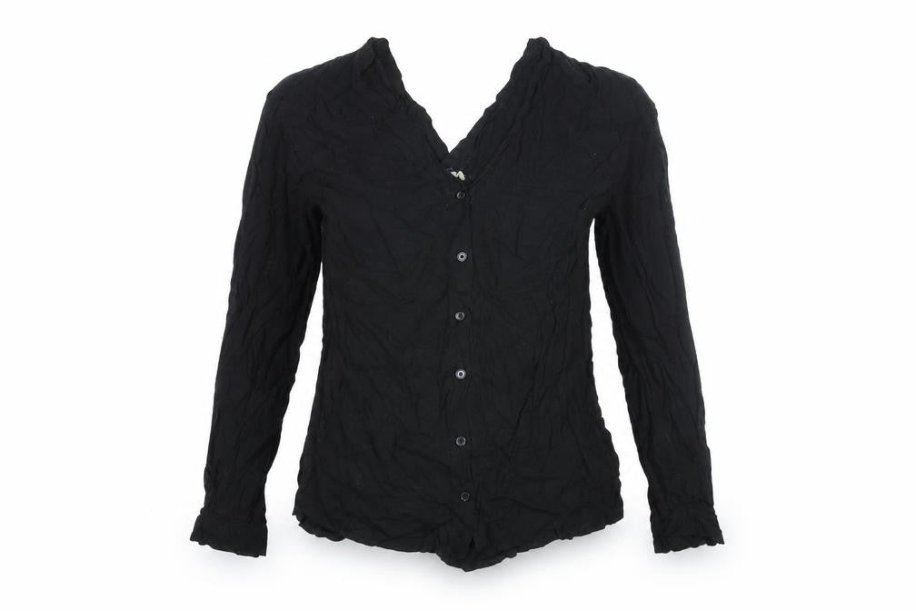 Olive + Oak Womens Black Viscose Basic Blouse Size M V-Neck