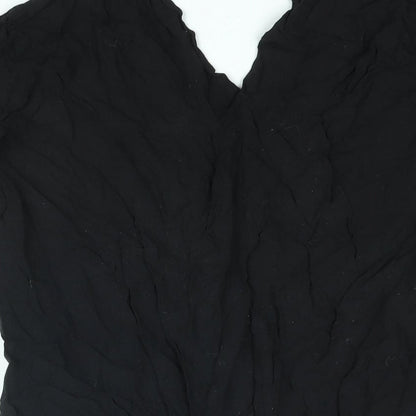 Olive + Oak Womens Black Viscose Basic Blouse Size M V-Neck