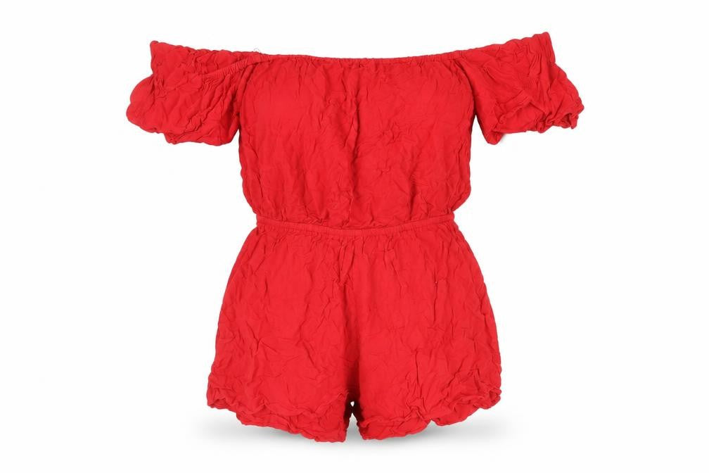 Divided by H&M Womens Red Viscose Playsuit One-Piece Size 10 Pullover