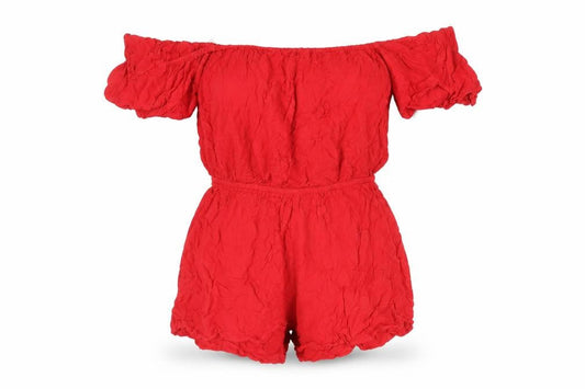 Divided by H&M Womens Red Viscose Playsuit One-Piece Size 10 Pullover