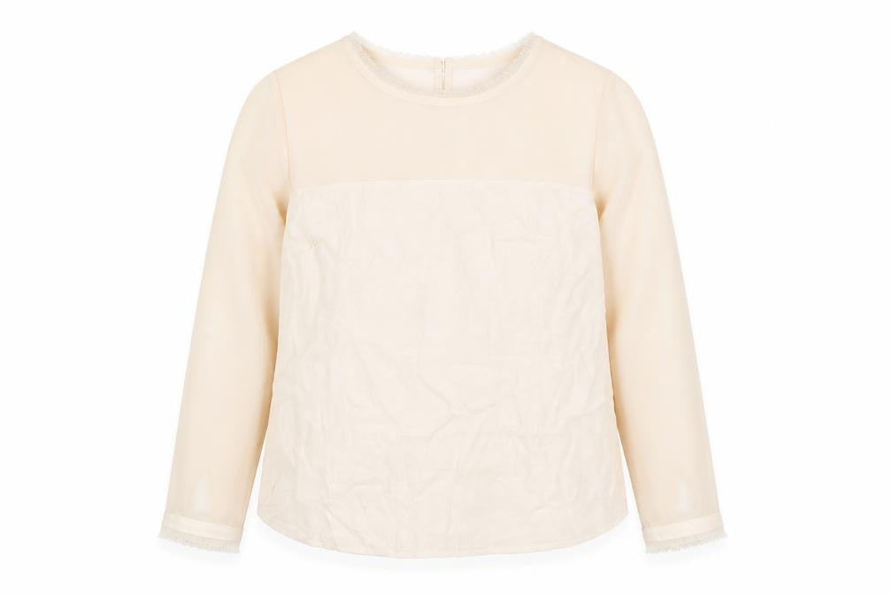 H&M Womens Pink Polyester Basic Blouse Size 10 Round Neck - Raw Edge