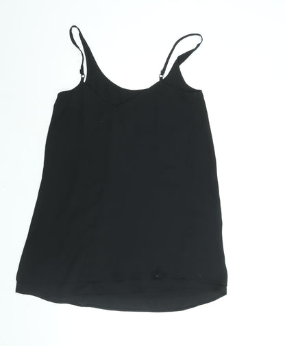 Back view of Miss Selfridge women’s black polyester mini, size UK 8, scoop neck pullover