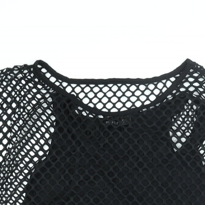 Melrose Womens Black Viscose Basic Blouse Size 14 Round Neck