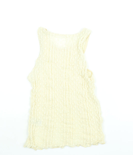 River Island Womens Ivory Polyamide Camisole Blouse Size 14 Scoop Neck