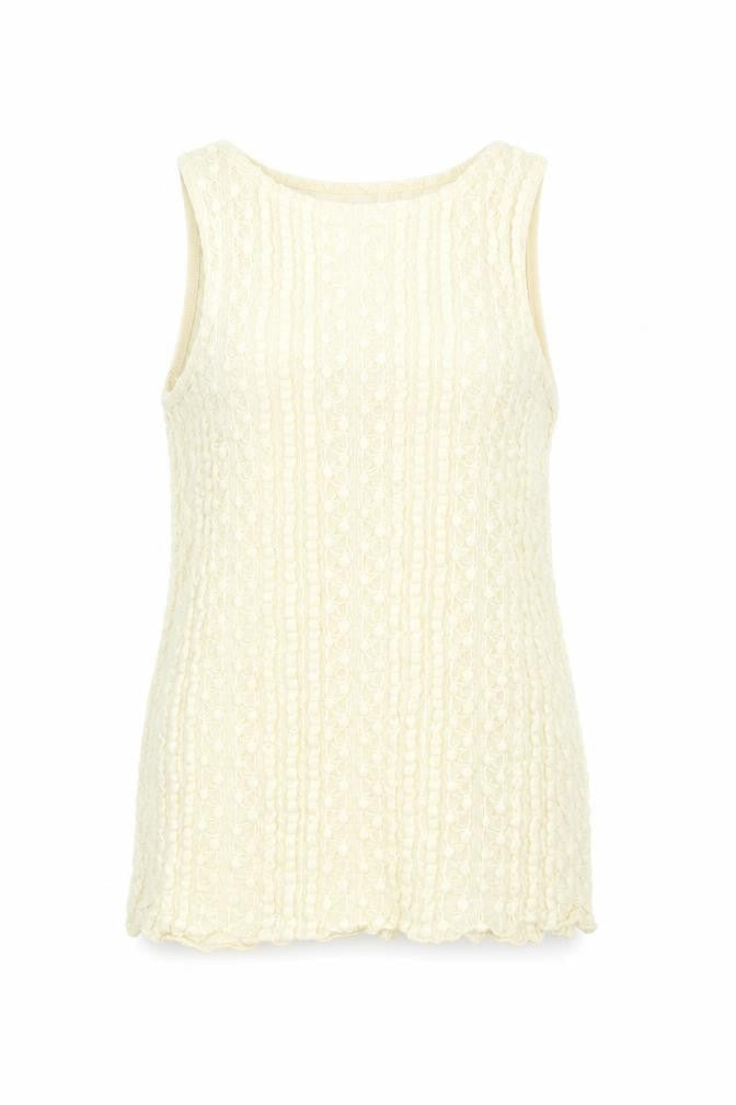 River Island Womens Ivory Polyamide Camisole Blouse Size 14 Scoop Neck