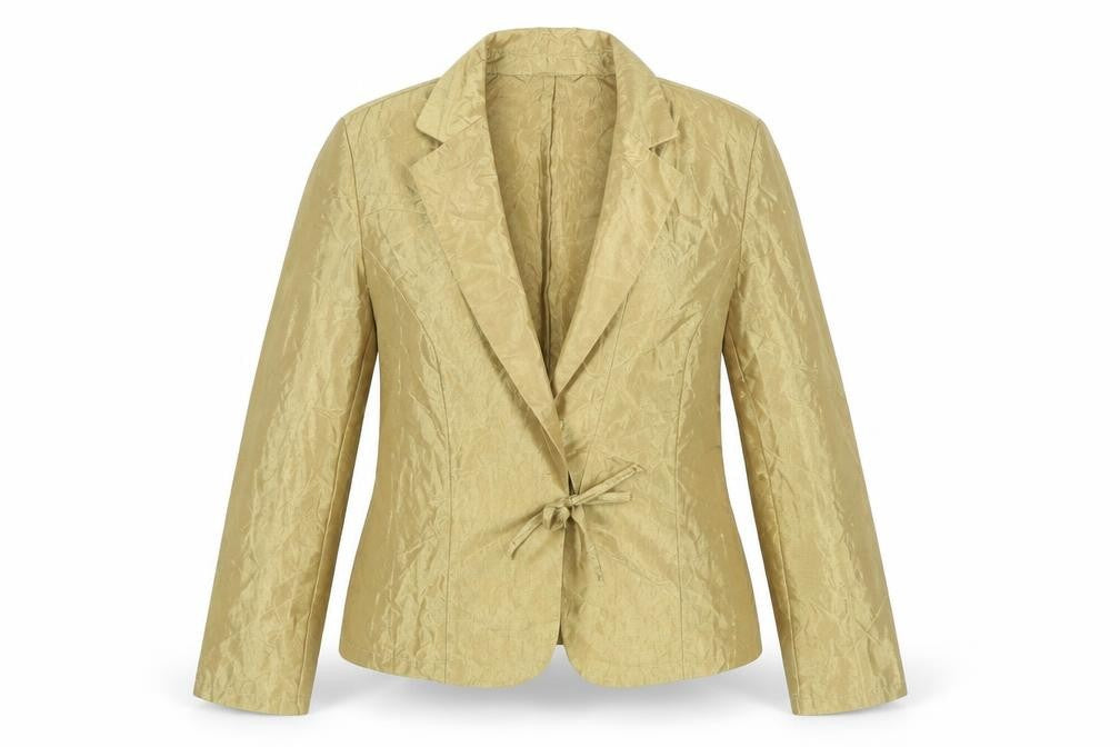 Steinmann Womens Gold Nylon Basic Blouse Size 16 Collared