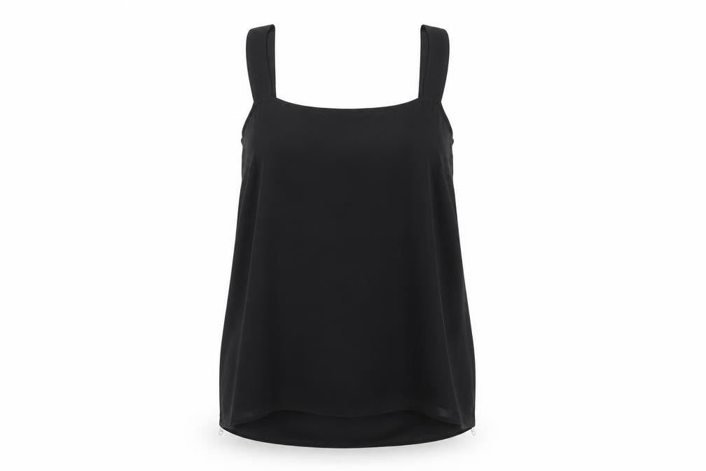 New Look Womens Black Polyester Camisole Blouse Size 10 Square Neck