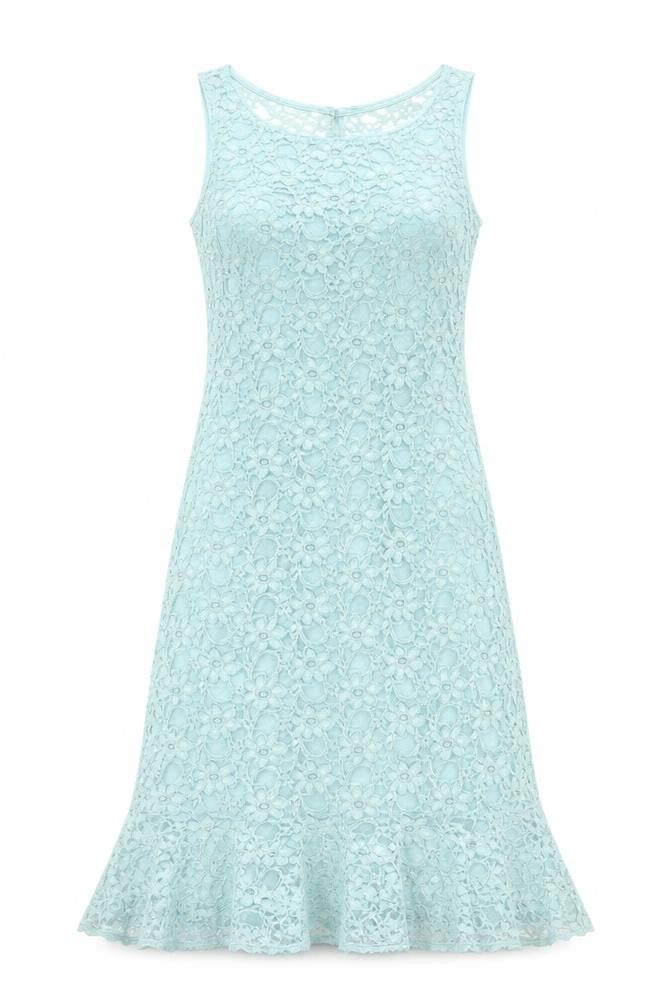 Mosaic Womens Blue Nylon Shift Size 10 Round Neck Zip - Frill