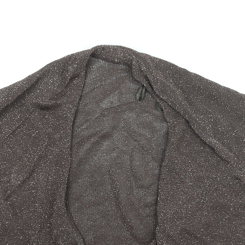 Principles Womens Brown V-Neck Viscose Shrug Jumper Size S