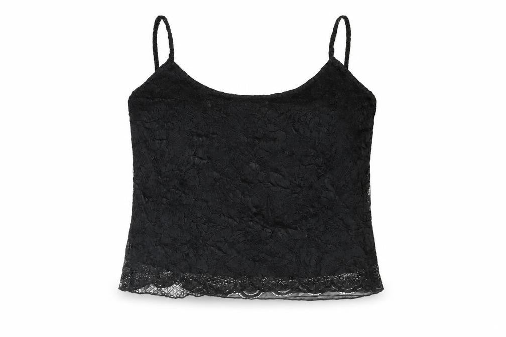 Berkertex Womens Black Polyester Camisole Blouse Size 16 Scoop Neck