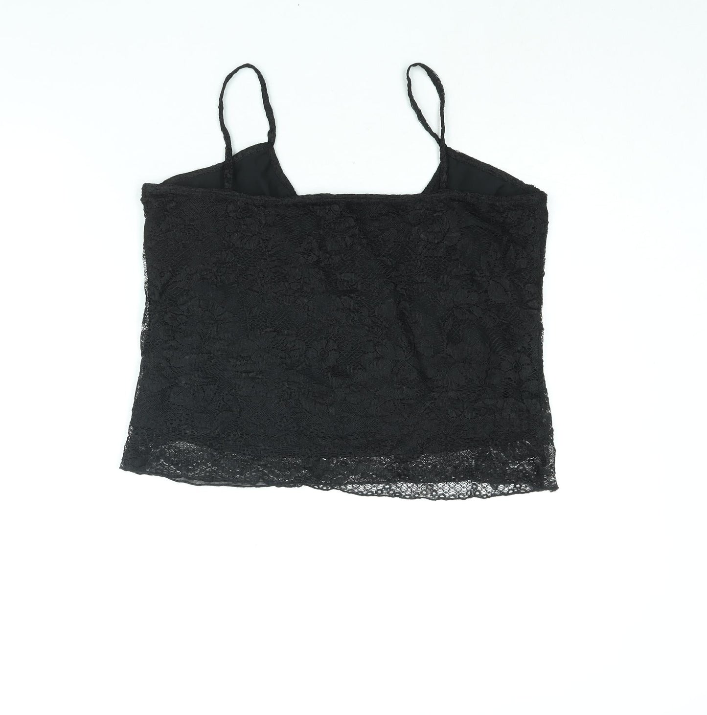 Berkertex Womens Black Polyester Camisole Blouse Size 16 Scoop Neck