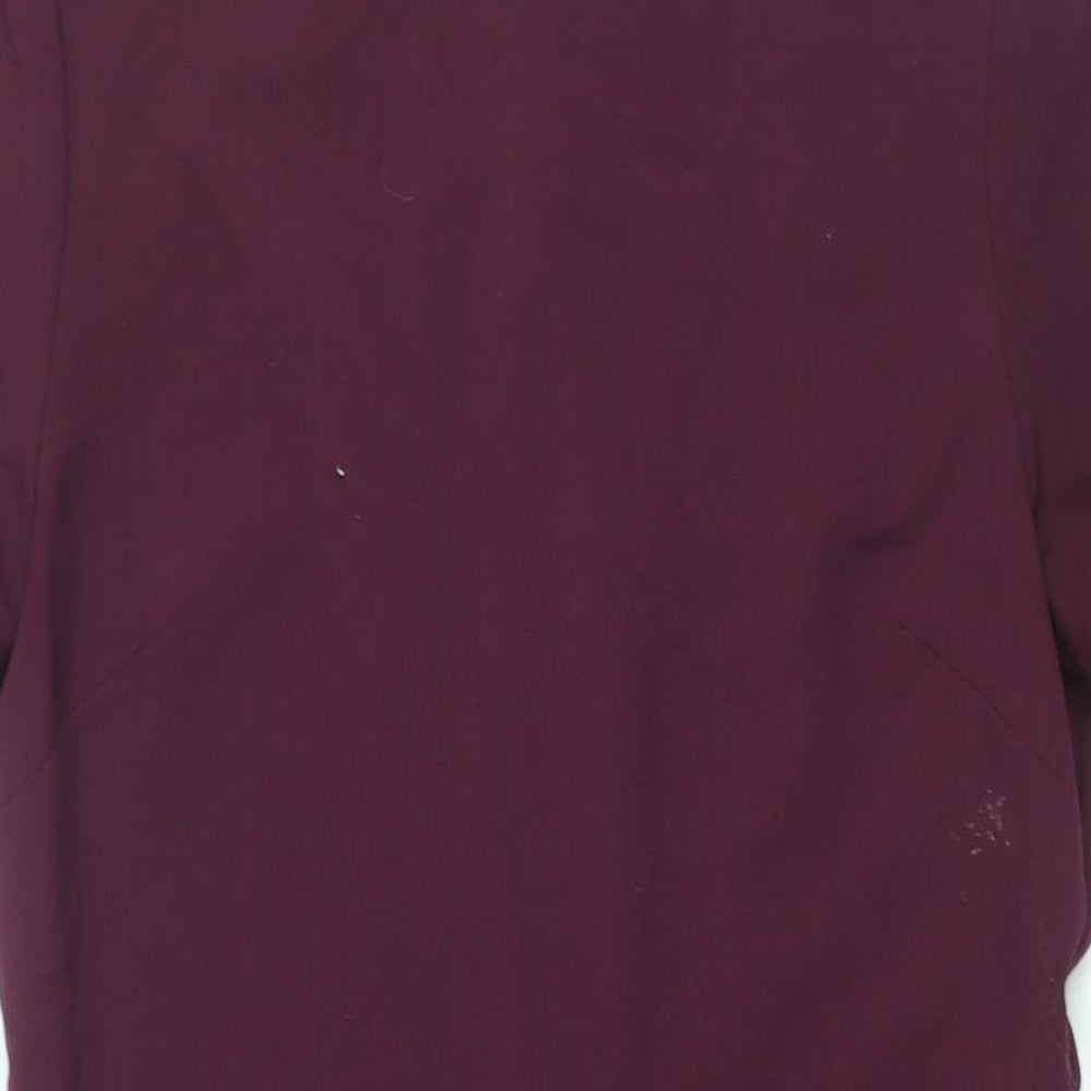 NEXT Womens Purple Polyester Shift Size 12 Round Neck Zip - Zip