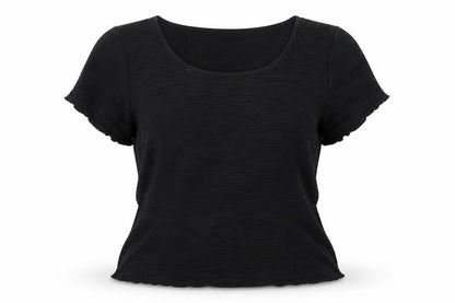 Marks & Spencer Womens Black Polyester Basic Blouse Size 18 Round Neck - Textured