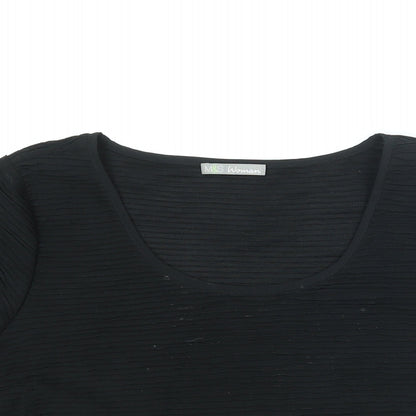 Marks & Spencer Womens Black Polyester Basic Blouse Size 18 Round Neck - Textured