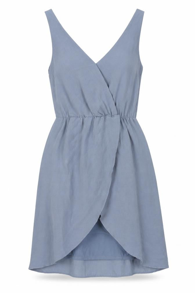 H&M Womens Blue Polyester A-Line Size 6 V-Neck Pullover