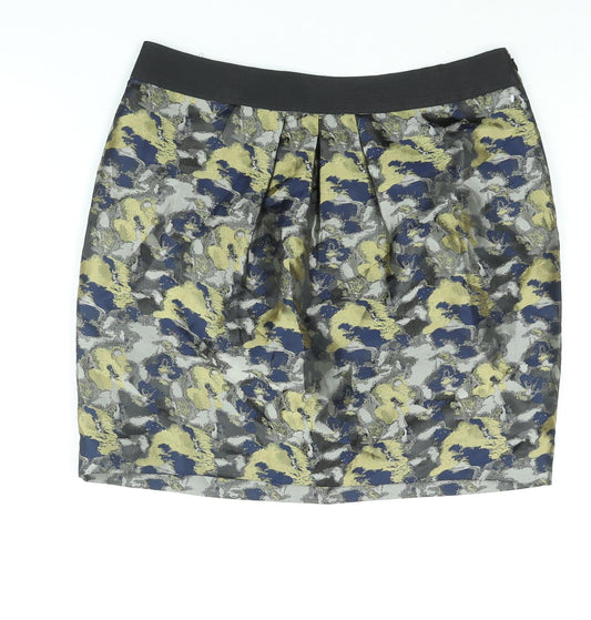 Clements Ribeiro Womens Multicoloured Geometric Polyester Mini Skirt Size 12 Zip