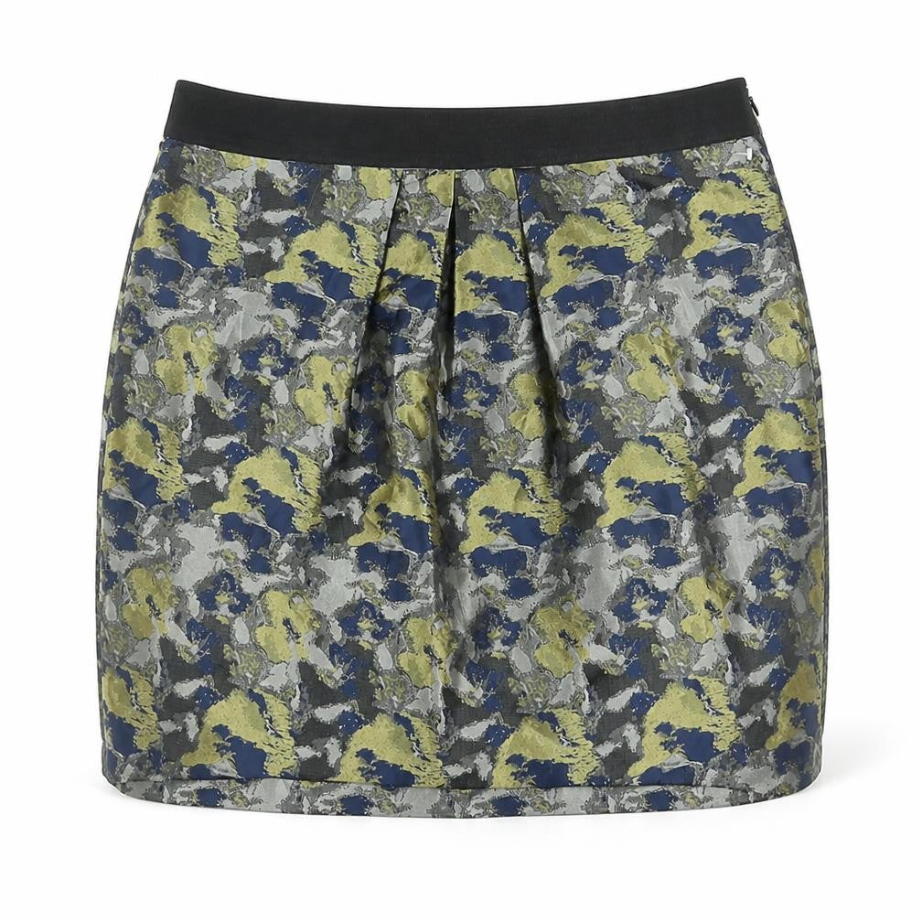Clements Ribeiro Womens Multicoloured Geometric Polyester Mini Skirt Size 12 Zip
