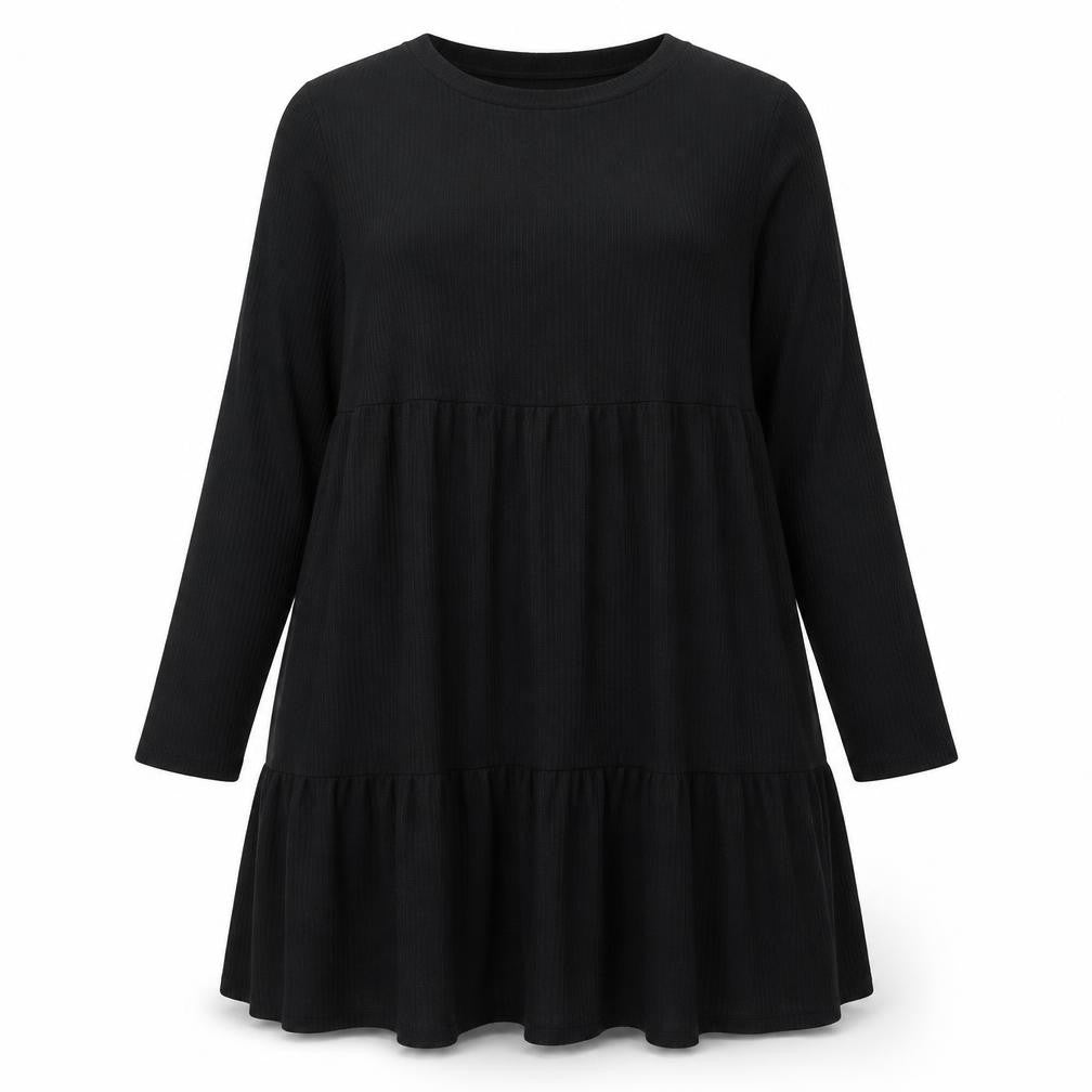 New Look Maternity Womens Black Polyester A-Line Size 18 Round Neck Pullover - Smocked