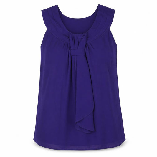 Marks and Spencer Womens Purple Polyester Camisole Blouse Size 14 Round Neck - Waterfall
