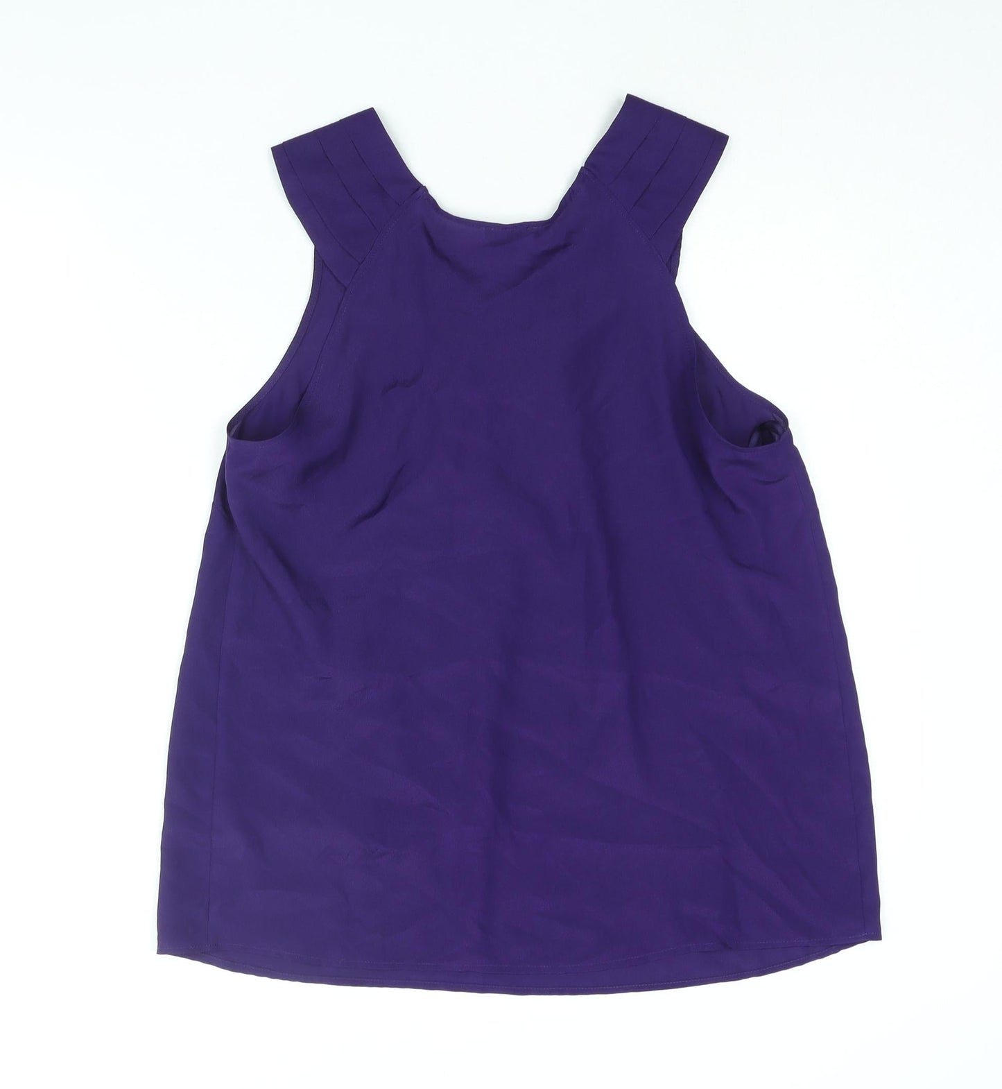 Marks and Spencer Womens Purple Polyester Camisole Blouse Size 14 Round Neck - Waterfall