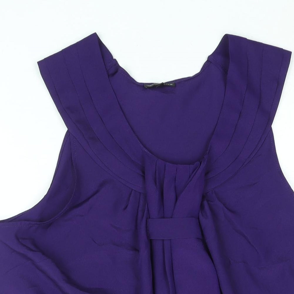 Marks and Spencer Womens Purple Polyester Camisole Blouse Size 14 Round Neck - Waterfall