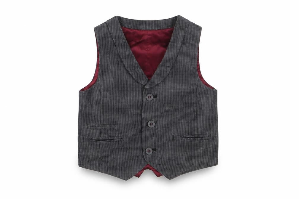 Autograph Boys Grey Houndstooth Jacket Waistcoat Size 2-3 Years Button
