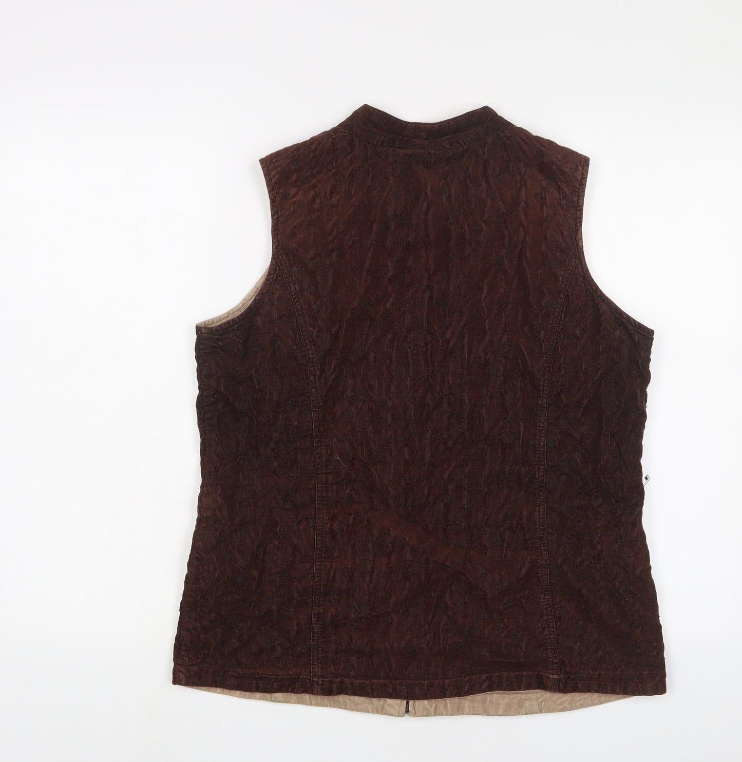 DASH Womens Brown Gilet Jacket Size 12 Zip