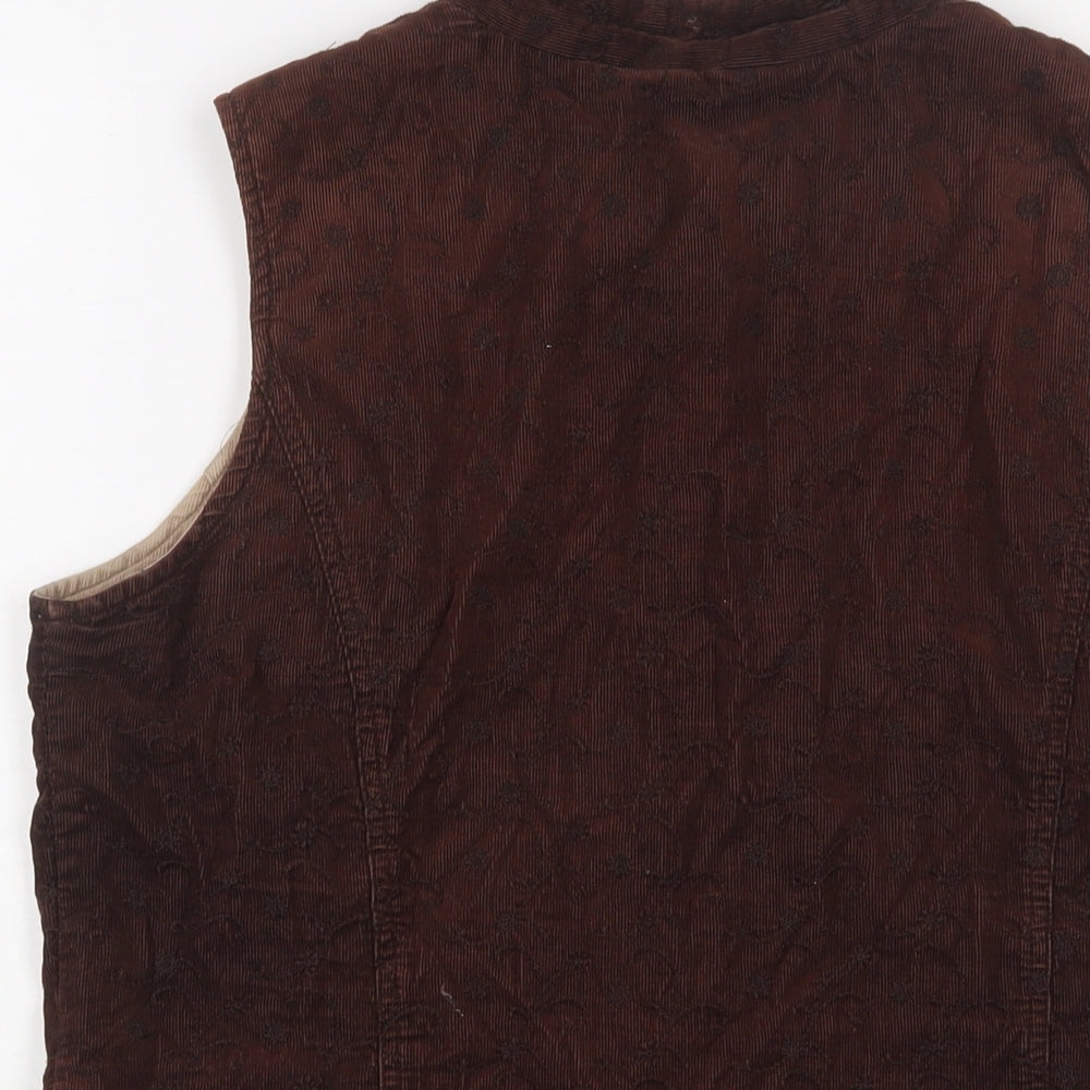 DASH Womens Brown Gilet Jacket Size 12 Zip
