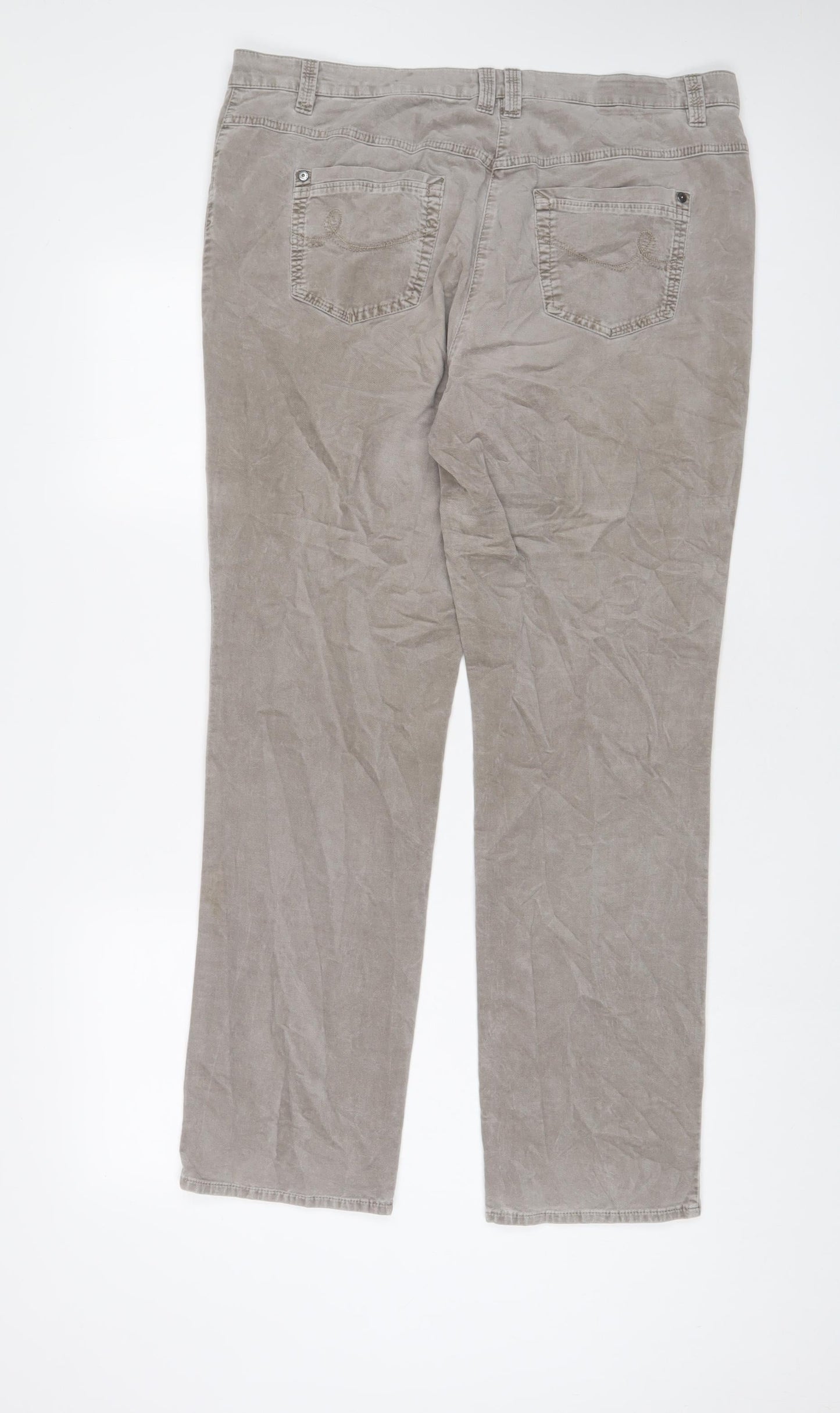 Gerry Weber Womens Grey Cotton Trousers Size 36 L31 in Regular Zip