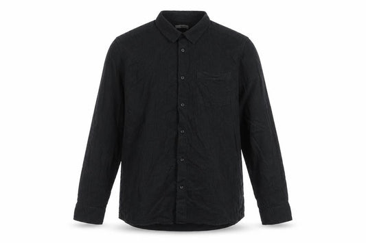 Tu Mens Grey Cotton Button-Up Size L Collared Button
