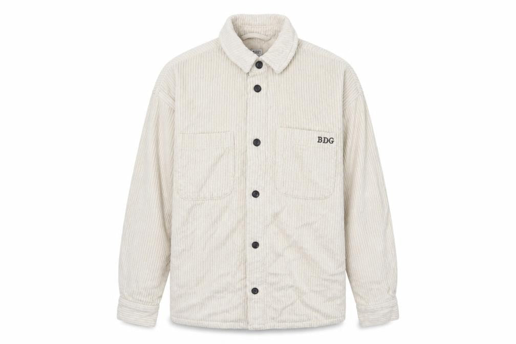 BDG Mens Ivory Cotton Button-Up Size S Collared Button