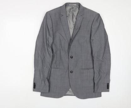 Next Mens Grey Wool Jacket Suit Jacket Size 36 Regular
