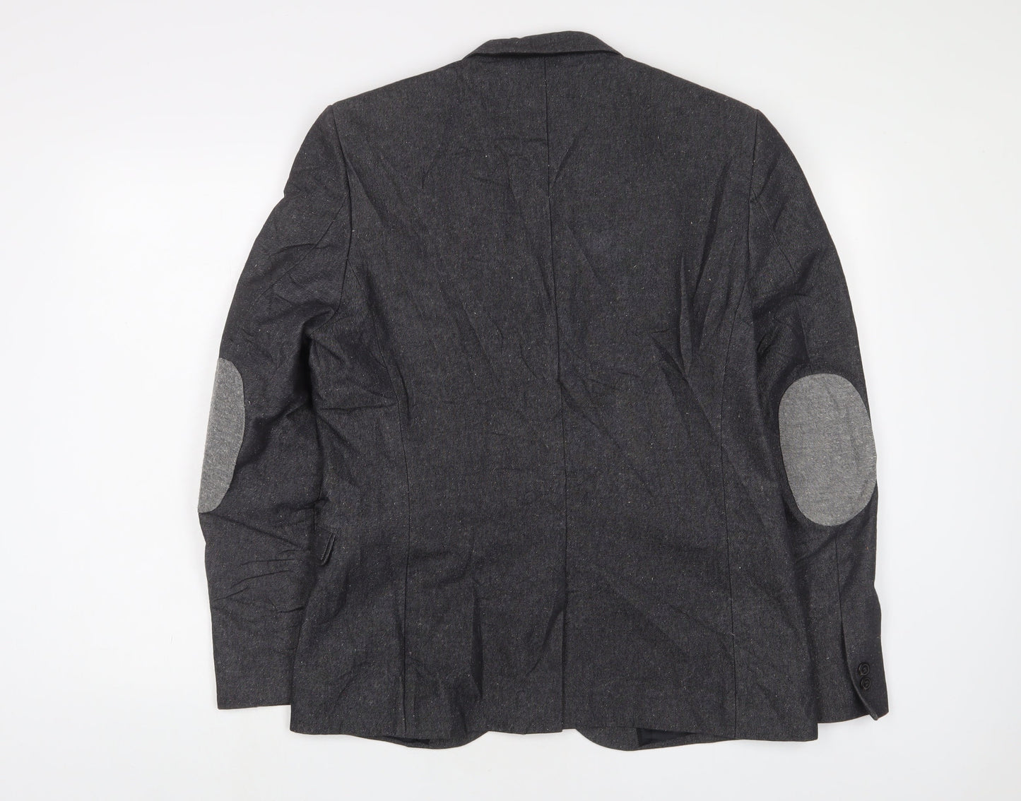 H&M Mens Grey Polyester Jacket Suit Jacket Size 40 Regular