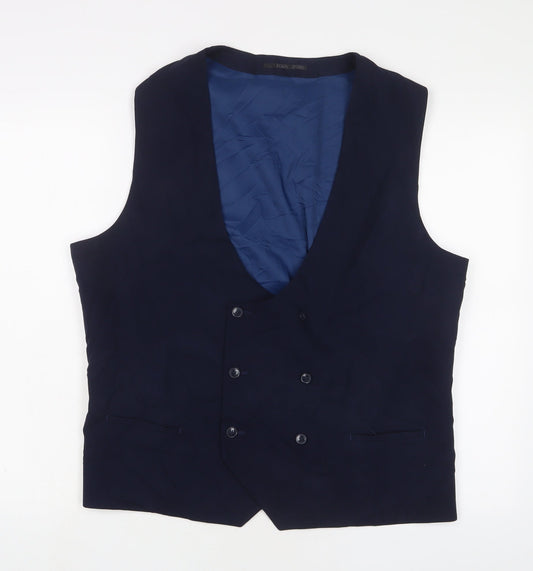 OneSixFive Mens Blue Polyester Jacket Suit Waistcoat Size 46 Regular