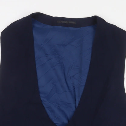 ONESIX5IVE Mens Blue Polyester Jacket Suit Waistcoat Size 46 Regular