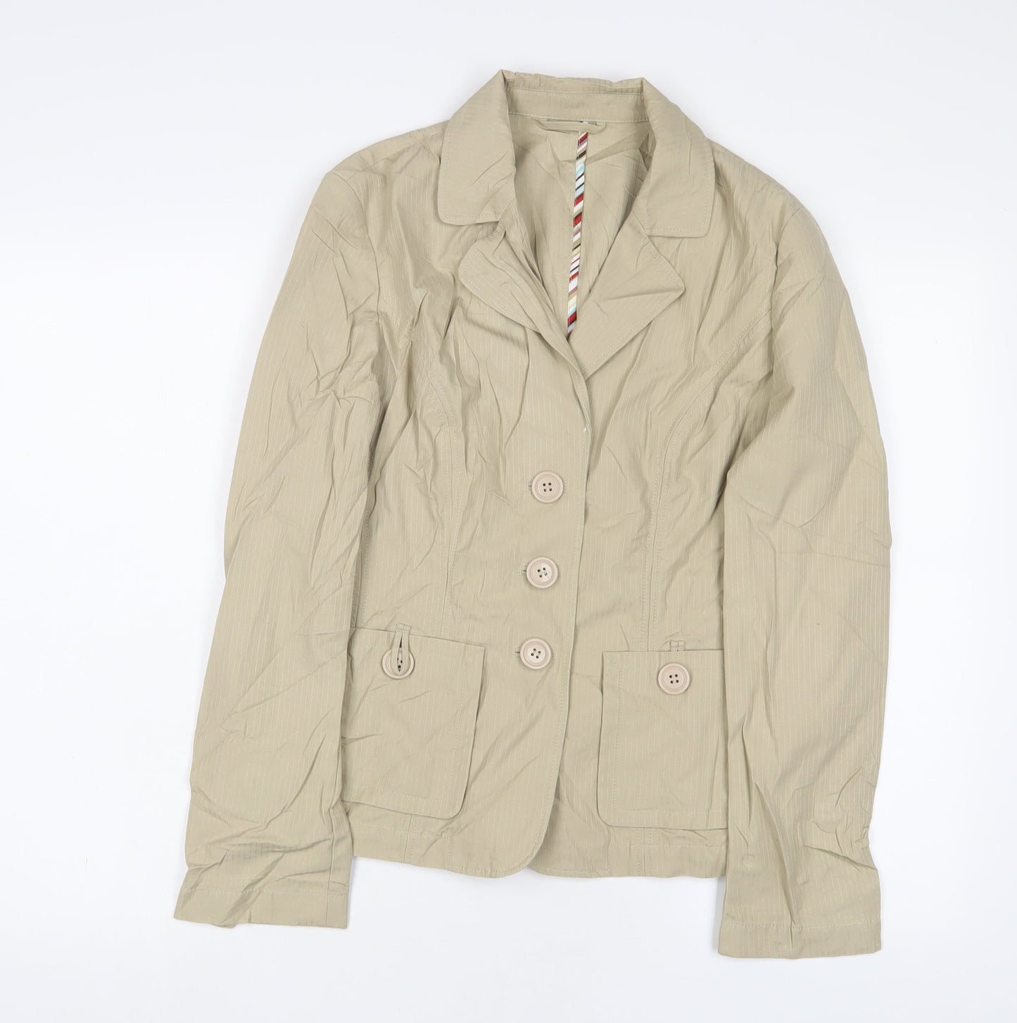 NEXT Womens Beige Jacket Blazer Size 12 Button